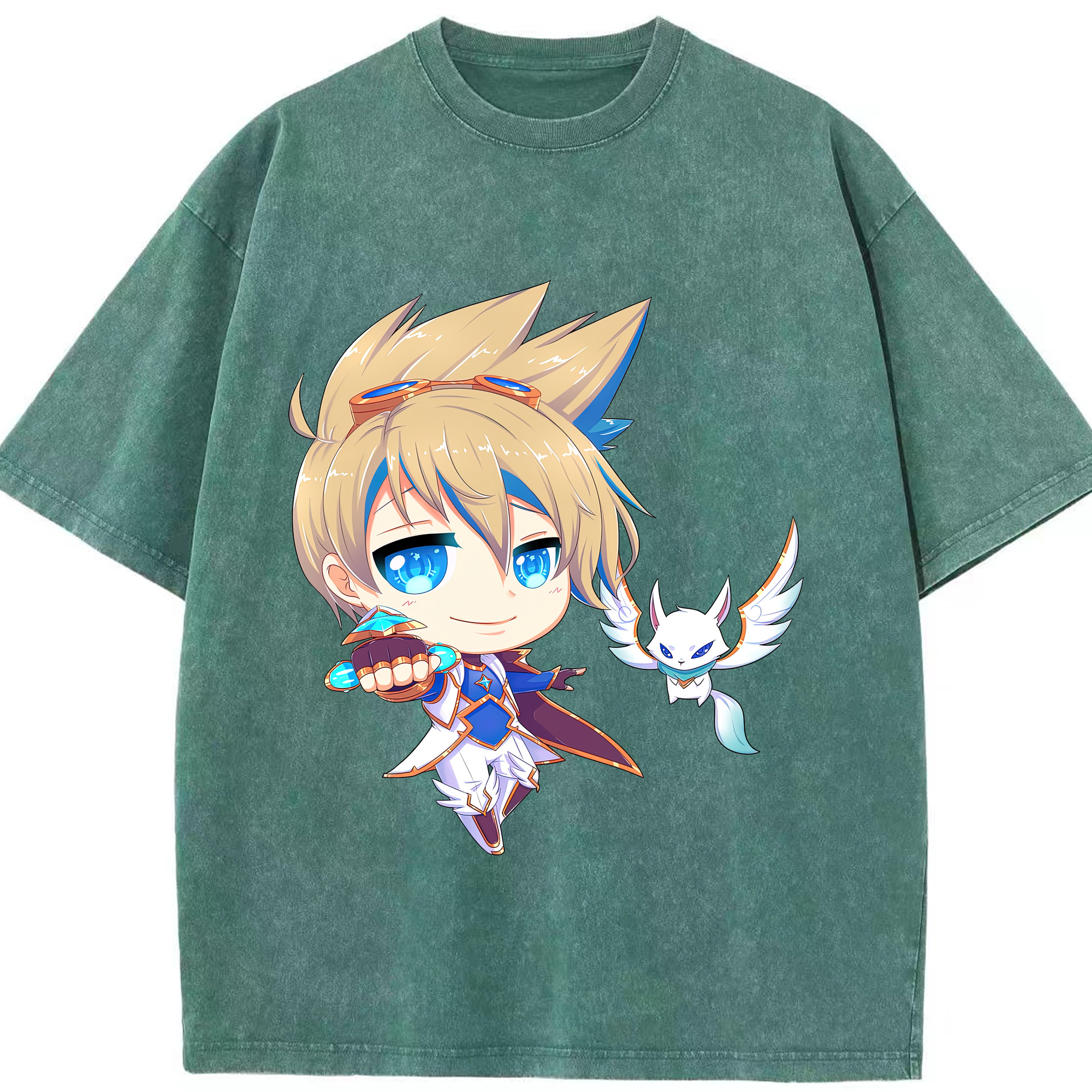 リーグ・オブ・レジェンド League of Legends LOL 綿100% ヴィンテージ風 半袖Tシャツ（フロントプリント）